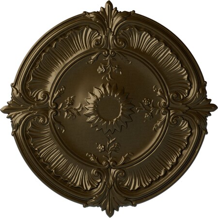 Ekena Millwork Attica Acanthus Leaf Ceiling Medallion (Fits Canopies up to 3 1/4"), 30 1/8"OD x 1 1/2"P, Brass CM30ATBRS